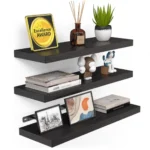 BAYKA Floating Shelves for Wall – Rustic Wood Wall Mounted Shelves