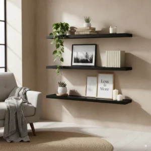 BAYKA Floating Shelves for Wall – Rustic Wood Wall Mounted Shelves