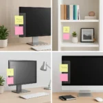 2pcs Acrylic Computer Monitor Memo Board Sticky Note Holder for Office & Home Desk Organization