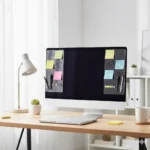 2pcs Acrylic Computer Monitor Memo Board Sticky Note Holder for Office & Home Desk Organization