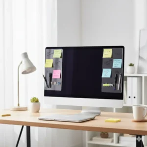 2pcs Acrylic Computer Monitor Memo Board Sticky Note Holder for Office & Home Desk Organization