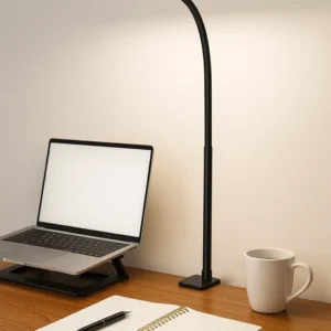 LED Desk Lamp for Office and Home – Eye-Caring Stepless Dimming Light with Flexible Gooseneck